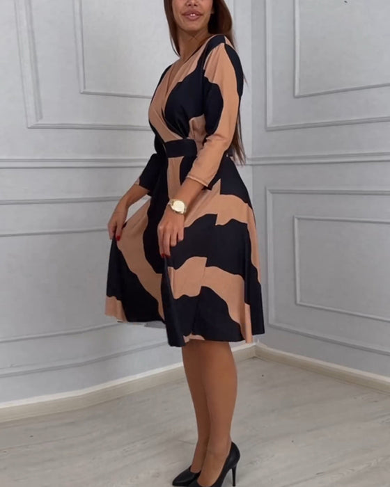 Robe vintage A-line avec imprimé