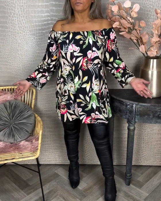 Blouse avec imprimé et une épaule