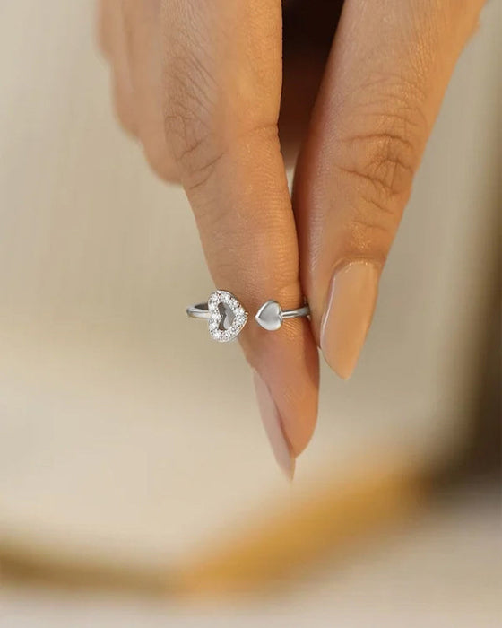 Bague découpe double coeur