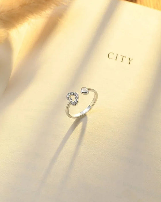 Bague découpe double coeur