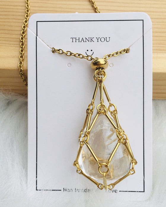 Collier porte-pierre en cristal