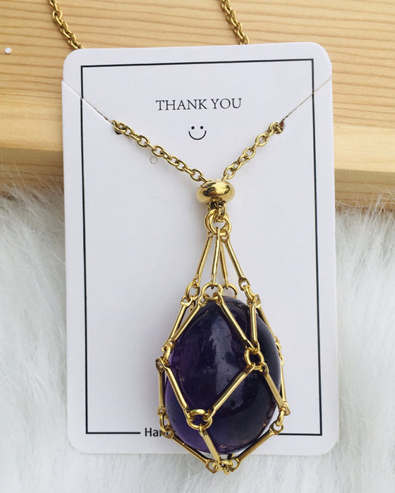 Collier porte-pierre en cristal