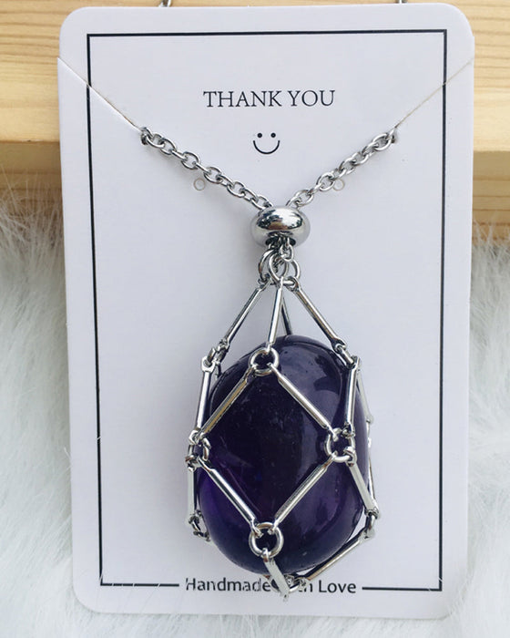 Collier porte-pierre en cristal