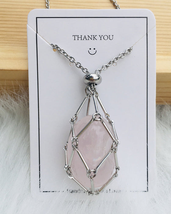 Collier porte-pierre en cristal