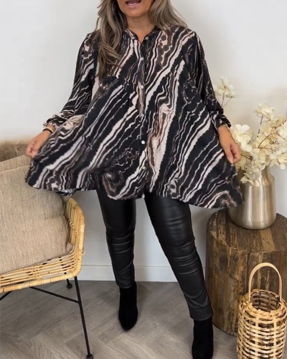 Chemisier au style rétro et manches longues