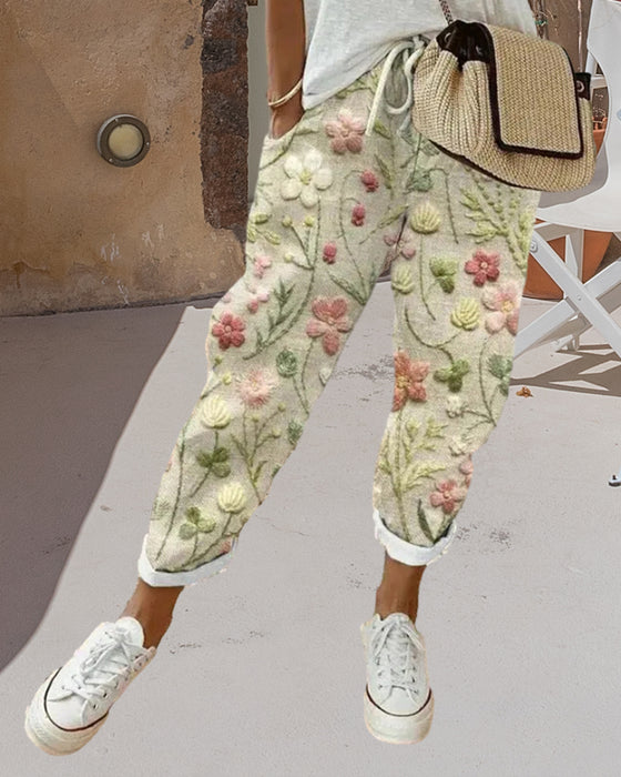 Pantalon avec poches et imprimé