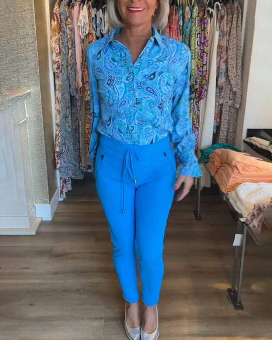 Chemise de vacances imprimée à manches longues