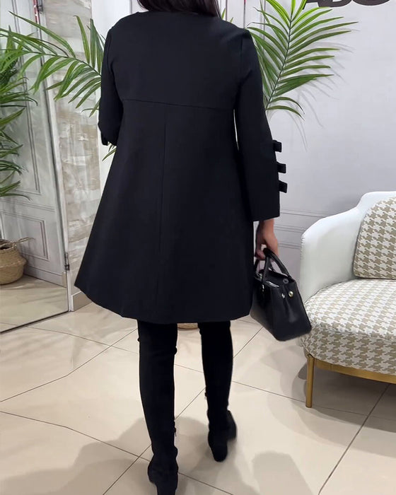 Robe décontractée au genou avec manches longues