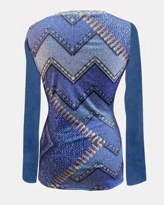 Blouses ondulées femme col rond