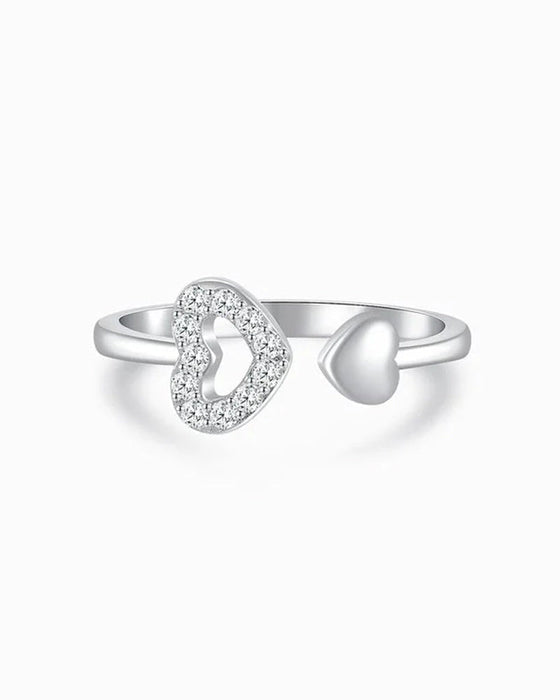 Bague découpe double coeur