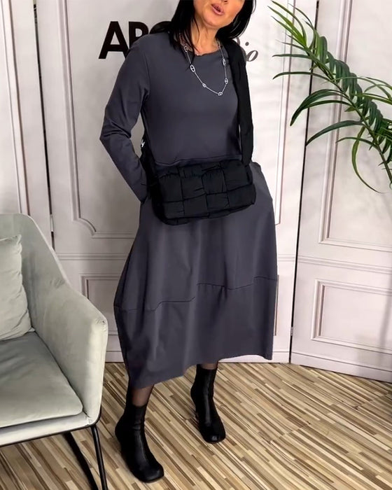 Robe au style décontracté et col rond