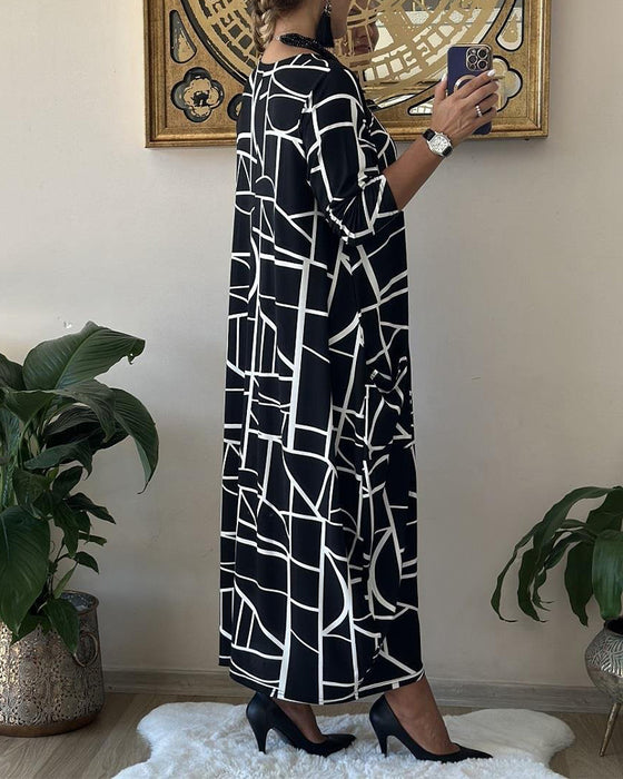 Robe ample avec poche et col rond