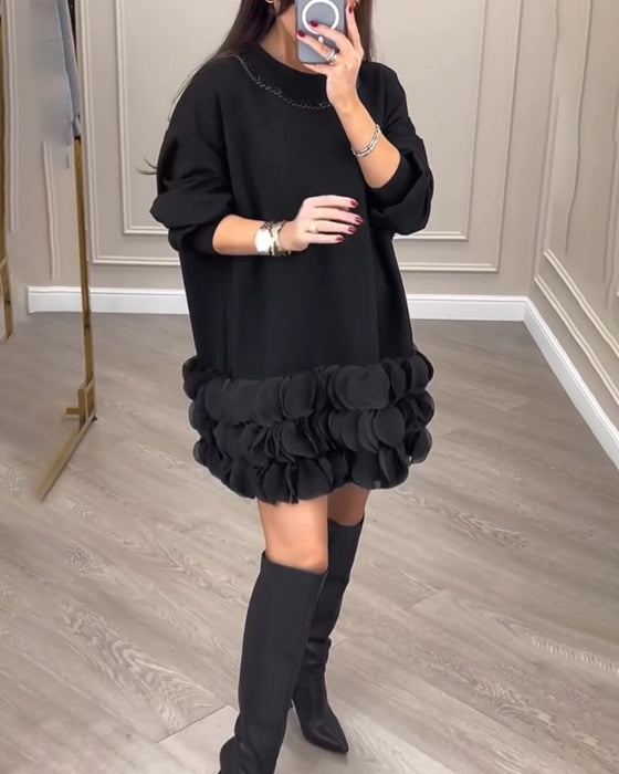 Robe élégante avec pétales patchwork