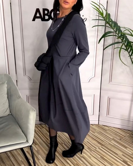 Robe au style décontracté et col rond