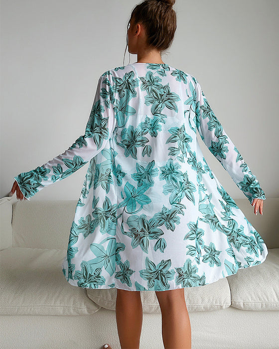 Modisch bedrucktes dreiteiliges Bikini-Set