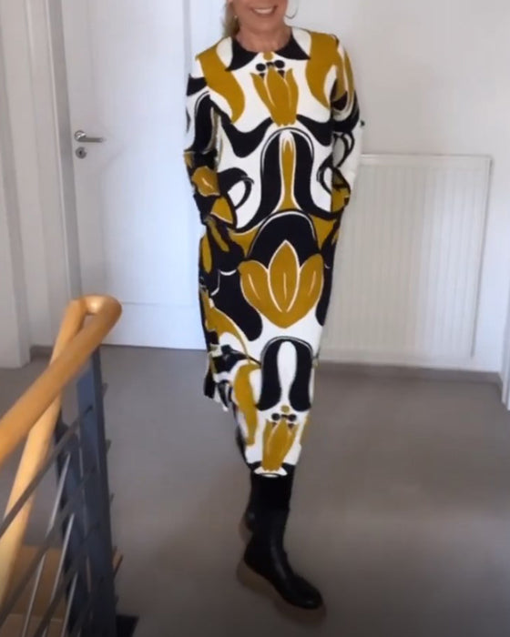 Robe imprimée à col rond