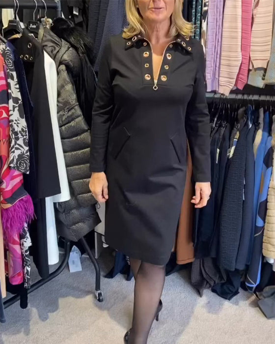 Robe avec fermeture éclair et revers