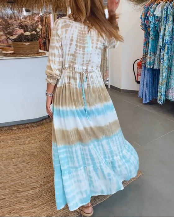 Robe décontractée à bretelles et imprimé contrasté