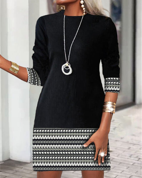 Robe décontractée imprimée patchwork