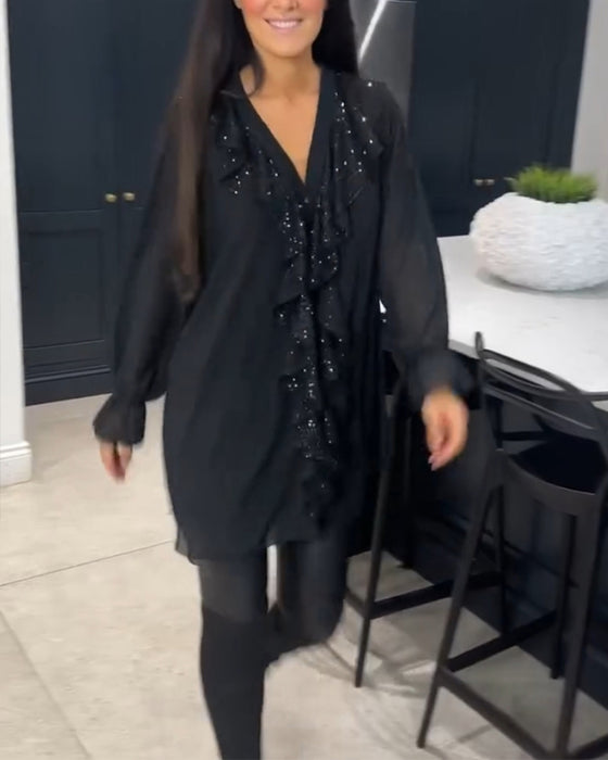 Blouse à volants et style élégant