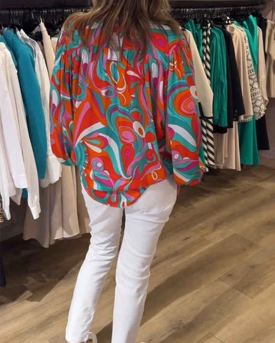 Chemise ample imprimé urbain