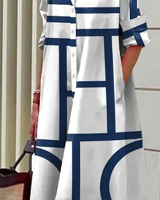 Robe avec poches et imprimé géométrique