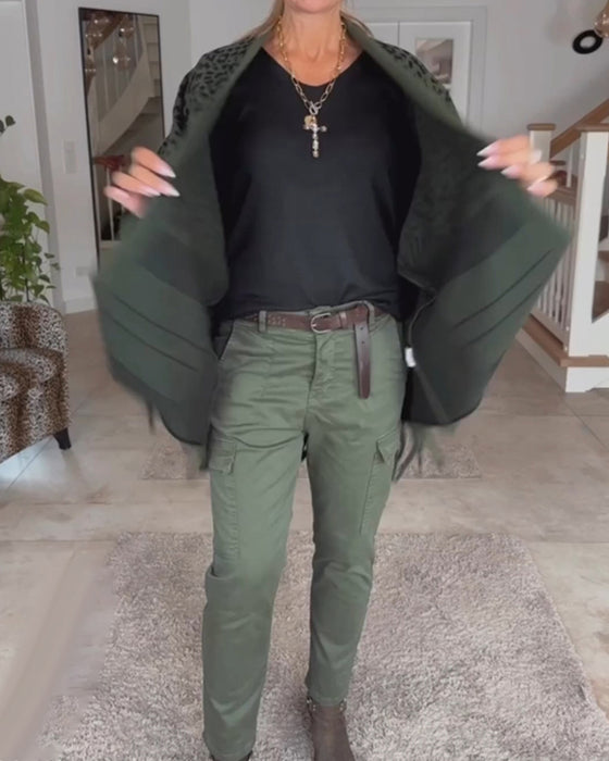 Cardigan à manches longues imprimé léopard