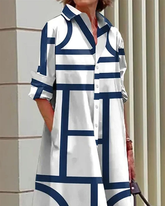 Robe avec poches et imprimé géométrique