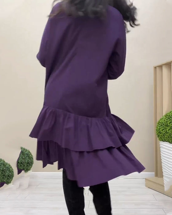 Robe mi-longue à volants