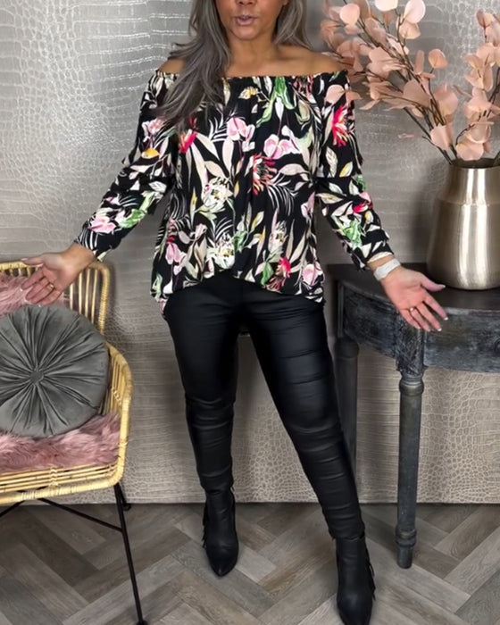 Blouse avec imprimé et une épaule