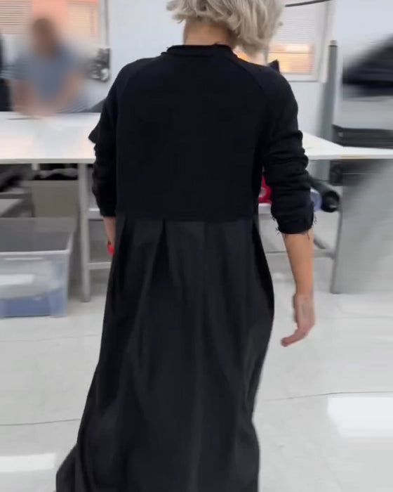 Robe longue décontractée de couleur unie