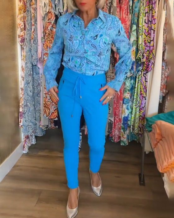 Chemise de vacances imprimée à manches longues