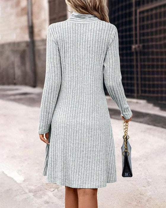 Robe élégante De Couleur Unie Avec Coupe Trapèze