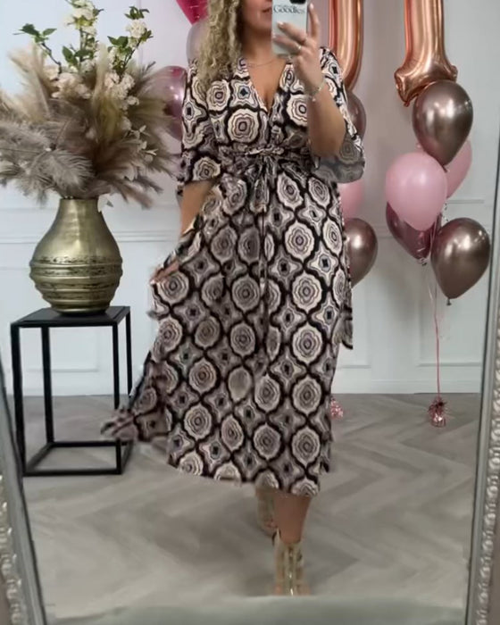 Robe décontractée imprimé ethnique pour femme