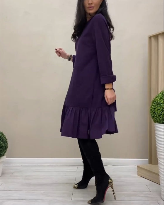 Robe mi-longue à volants