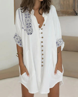 Robe à manches 3/4 et boutons