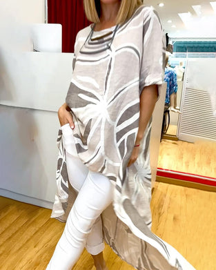 Haut à coupe ample et irrégulière