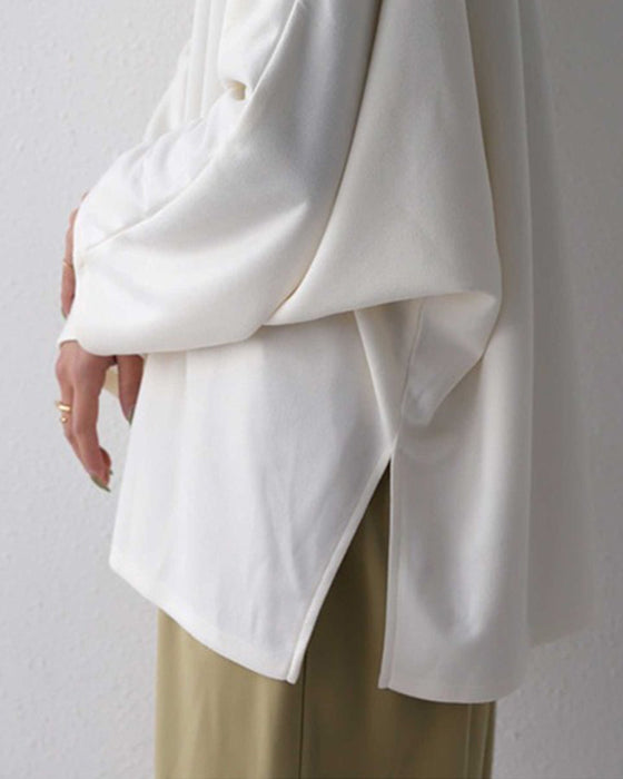 Haut ample de couleur unie à col en V