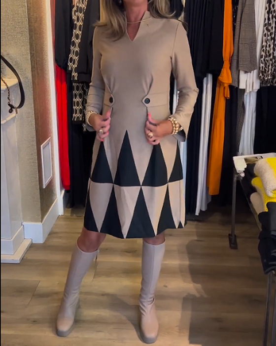 Robe élégante à imprimé géométrique