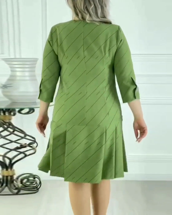 Robe élégante imprimée à col rond