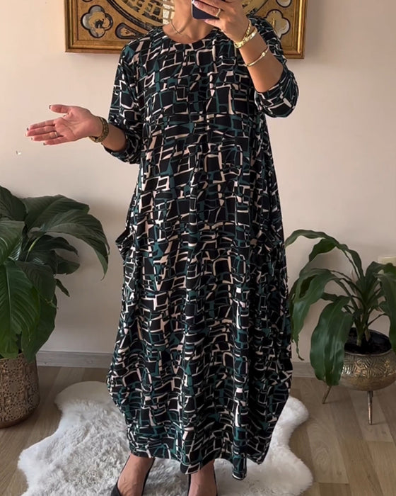 Robe au style rétro et manches longues